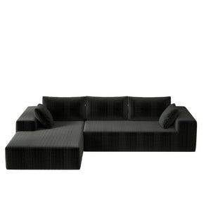 English Elm 96 Inch Modular Cloud Sectional Sofa Corduroy Deep Seat L Shaped Living Room Couch W5571P443436
