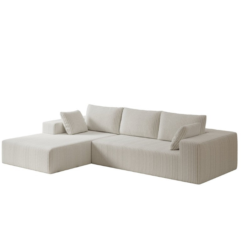 English Elm 96 Inch Modular L-Shape Sectional Sofa Deep Seat Corduroy Cloud Couch Living Room W5571P443439