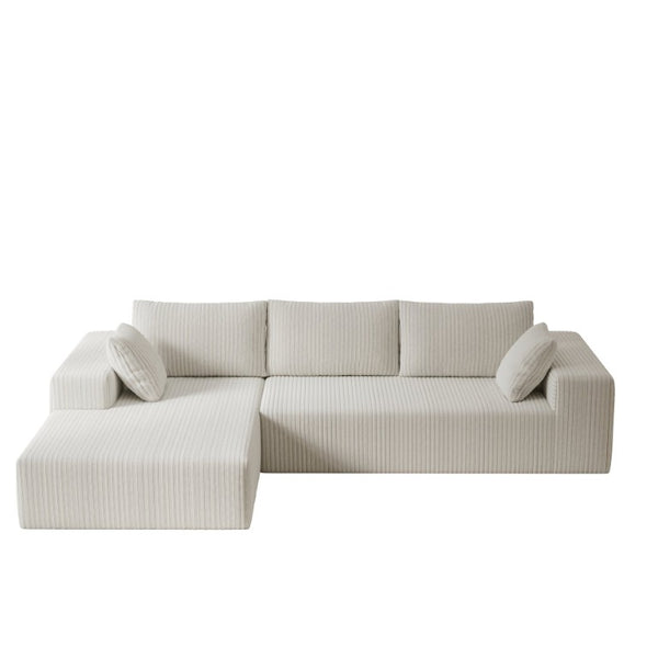 English Elm 96 Inch Modular L-Shape Sectional Sofa Deep Seat Corduroy Cloud Couch Living Room W5571P443439