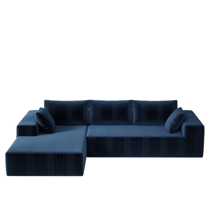 English Elm 96 Inch Modular Cloud Sectional Sofa Deep Corduroy Plush Chaise for Living Room W5571P443442