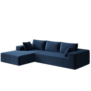 English Elm 96 Inch Modular Cloud Sectional Sofa Deep Corduroy Plush Chaise for Living Room W5571P443442