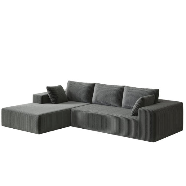 English Elm 96 Inch Modular L Shaped Sectional Sofa Deep Plush Corduroy Cloud Seating Living Room W5571P443454