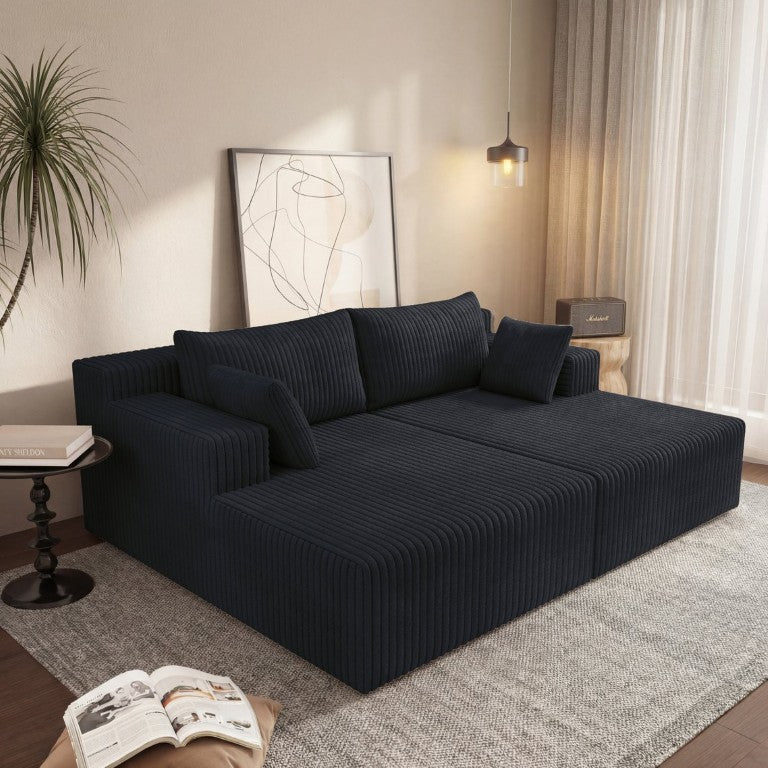 English Elm Cloud Modular Sectional Sofa Plush Corduroy Upholstery Deep Seat Lounge Living Room W5571P450560