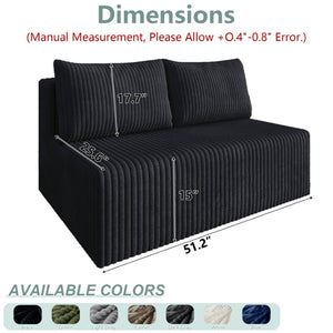 English Elm Modular Cloud Sectional Sleeper Sofa Corduroy Upholstered Sink-In Living Room Couch W5571P450572