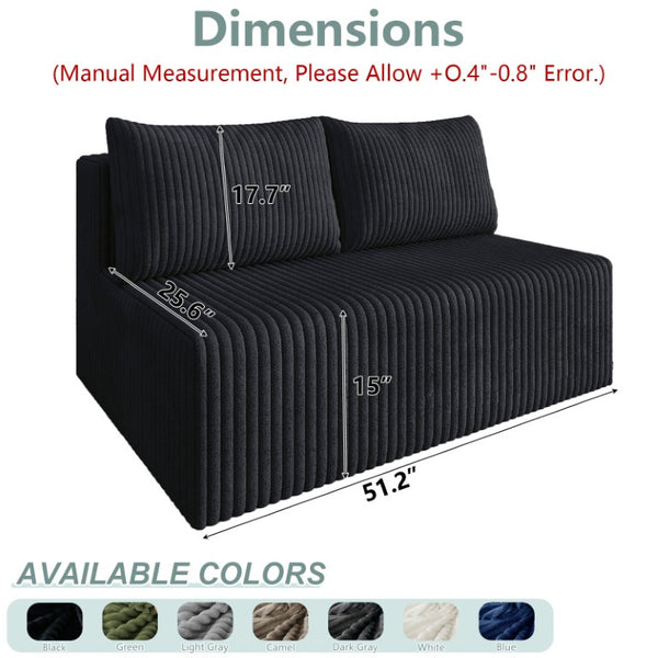 English Elm Modular Cloud Sectional Sleeper Sofa Corduroy Upholstered Sink-In Living Room Couch W5571P450572