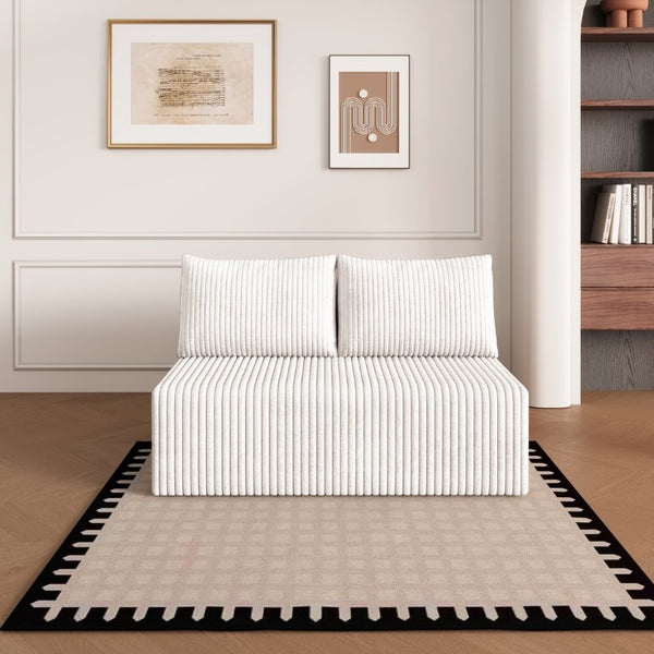 English Elm Modular Cloud Sectional Corduroy Sofa with Deep Seating for Casual Living Rooms White 51.2 L x 35.8 W x 25 H W5571P450573