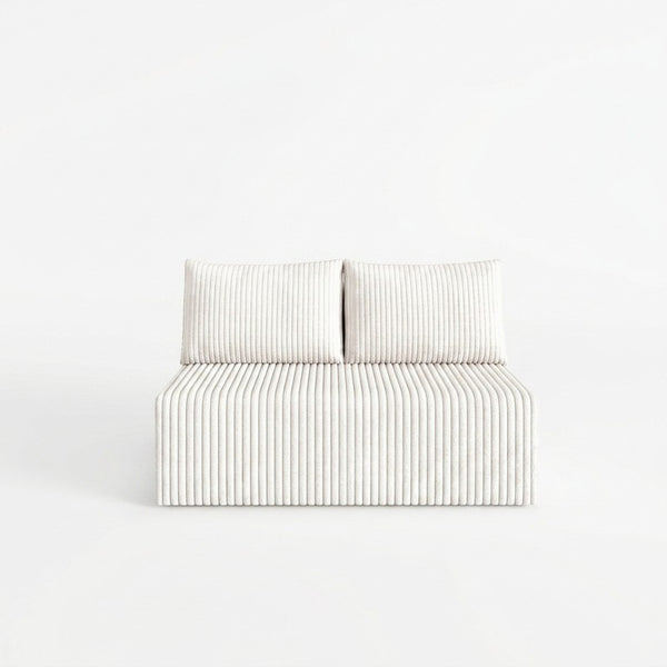 English Elm Modular Cloud Sectional Corduroy Sofa with Deep Seating for Casual Living Rooms White 51.2 L x 35.8 W x 25 H W5571P450573