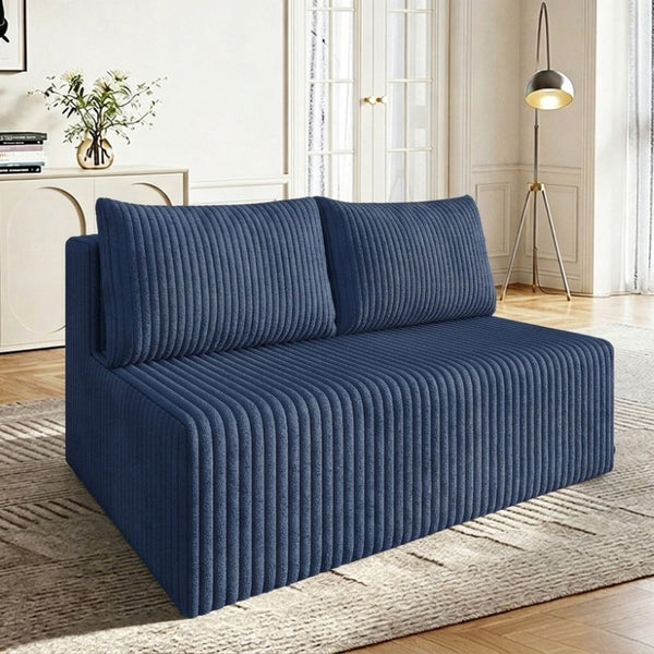 English Elm Modular Cloud Sectional Corduroy Sofa with Deep Seating for Casual Living Rooms Blue 51.2 L x 35.8 W x 25 H W5571P450574