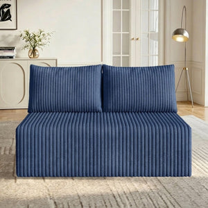 English Elm Modular Cloud Sectional Corduroy Sofa with Deep Seating for Casual Living Rooms Blue 51.2 L x 35.8 W x 25 H W5571P450574