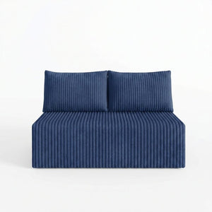 English Elm Modular Cloud Sectional Corduroy Sofa with Deep Seating for Casual Living Rooms Blue 51.2 L x 35.8 W x 25 H W5571P450574