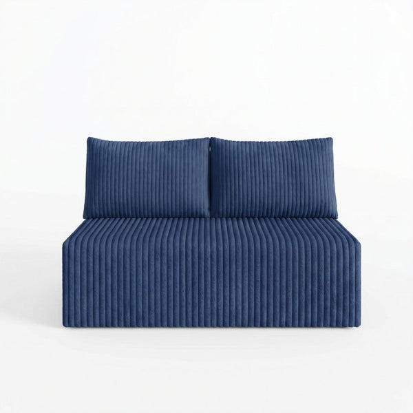 English Elm Modular Cloud Sectional Corduroy Sofa with Deep Seating for Casual Living Rooms Blue 51.2 L x 35.8 W x 25 H W5571P450574