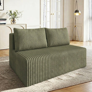 English Elm Modular Cloud Sectional Corduroy Sofa with Deep Seating for Casual Living Rooms Army Green 51.2 L x 35.8 W x 25 H W5571P450575