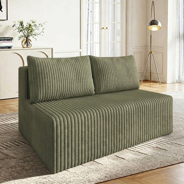 English Elm Modular Cloud Sectional Corduroy Sofa with Deep Seating for Casual Living Rooms Army Green 51.2 L x 35.8 W x 25 H W5571P450575