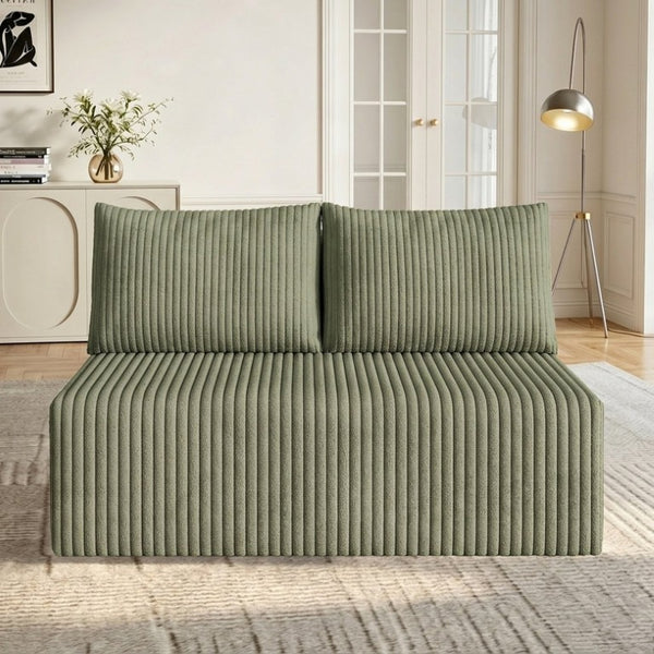 English Elm Modular Cloud Sectional Corduroy Sofa with Deep Seating for Casual Living Rooms Army Green 51.2 L x 35.8 W x 25 H W5571P450575