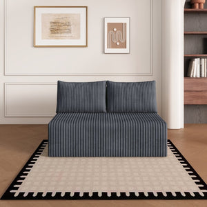 English Elm Modular Cloud Sectional Corduroy Sofa with Deep Seating for Casual Living Rooms Dark Grey 71 L x 36 W x 16 H W5571P450576