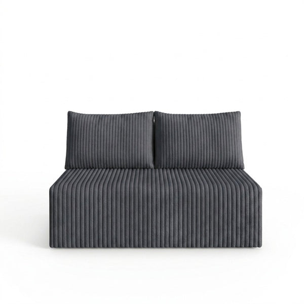 English Elm Modular Cloud Sectional Corduroy Sofa with Deep Seating for Casual Living Rooms Dark Grey 71 L x 36 W x 16 H W5571P450576