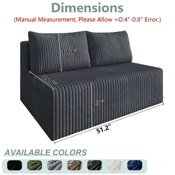 English Elm Modular Cloud Sectional Corduroy Sofa with Deep Seating for Casual Living Rooms Dark Grey 71 L x 36 W x 16 H W5571P450576