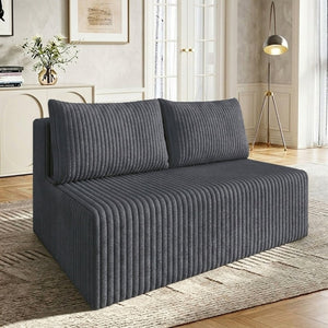 English Elm Modular Cloud Sectional Corduroy Sofa with Deep Seating for Casual Living Rooms Dark Grey 71 L x 36 W x 16 H W5571P450576