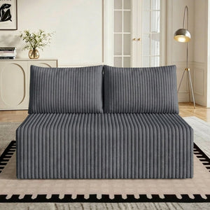 English Elm Modular Cloud Sectional Corduroy Sofa with Deep Seating for Casual Living Rooms Dark Grey 71 L x 36 W x 16 H W5571P450576