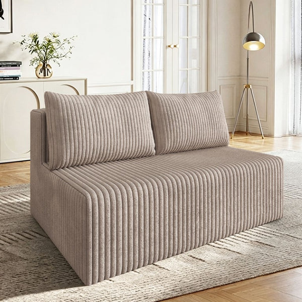English Elm Modular Cloud Sectional Corduroy Sofa with Deep Seating for Casual Living Rooms Camel 51.2 L x 35.8 W x 25 H W5571P450577