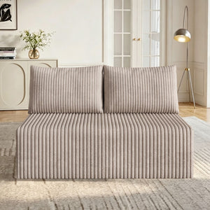 English Elm Modular Cloud Sectional Corduroy Sofa with Deep Seating for Casual Living Rooms Camel 51.2 L x 35.8 W x 25 H W5571P450577