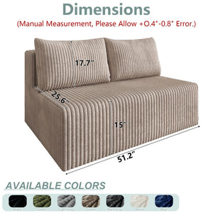 English Elm Modular Cloud Sectional Corduroy Sofa with Deep Seating for Casual Living Rooms Camel 51.2 L x 35.8 W x 25 H W5571P450577
