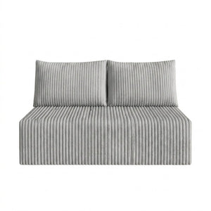 English Elm Modular Cloud Sectional Corduroy Sofa with Deep Seating for Casual Living Rooms Light Grey 51.2 L x 35.8 W x 25 H W5571P450578