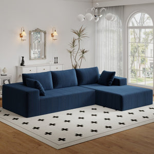 English Elm 96 Inch Modular Cloud Sectional Corduroy Plush Deep Seat Sofa for Living Room W5571P500138
