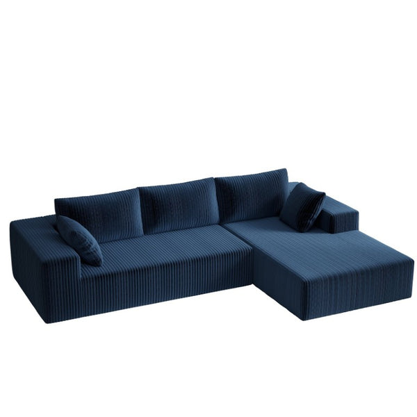 English Elm 96 Inch Modular Cloud Sectional Corduroy Plush Deep Seat Sofa for Living Room W5571P500138
