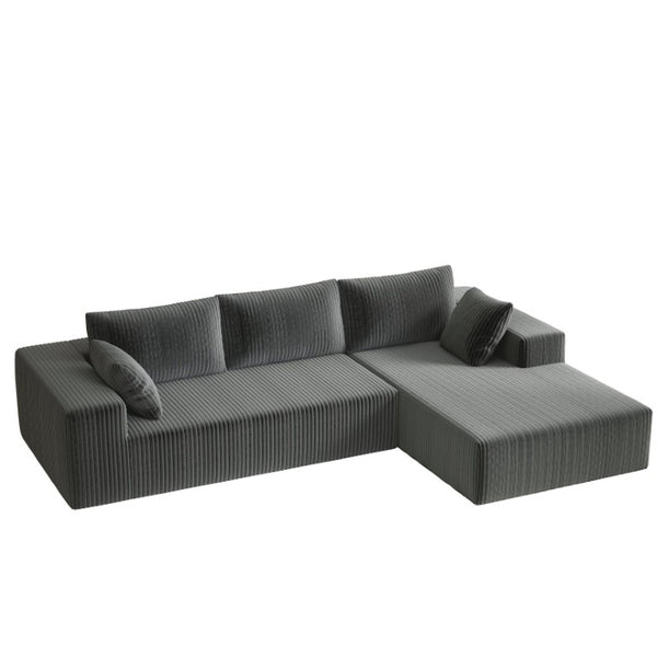English Elm 96 Inch Modular Cloud Sectional Plush Corduroy Deep Seat Sofa for Living Room W5571P500142