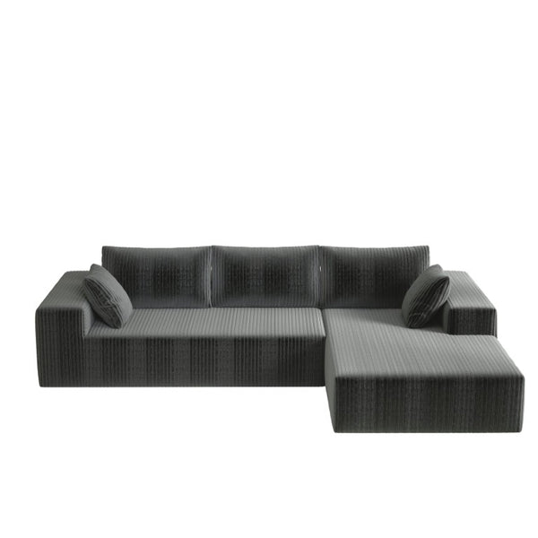 English Elm 96 Inch Modular Cloud Sectional Plush Corduroy Deep Seat Sofa for Living Room W5571P500142