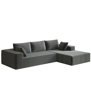 English Elm 96 Inch Modular Cloud Sectional Plush Corduroy Deep Seat Sofa for Living Room W5571P500142