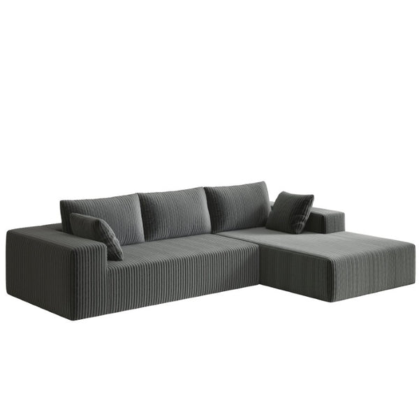 English Elm 96 Inch Modular Cloud Sectional Plush Corduroy Deep Seat Sofa for Living Room W5571P500142