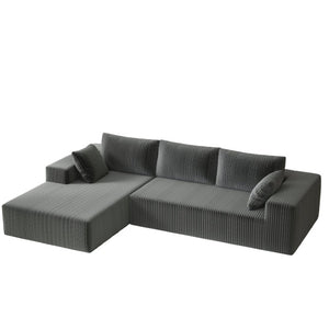 English Elm 96 Inch Modular Cloud Sectional Plush Corduroy Deep Seat L Shape Sofa for Living Room W5571P500143