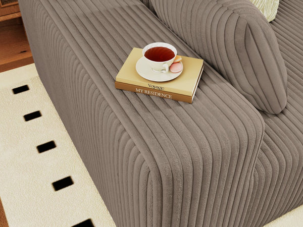 English Elm 96 Inch Modular L Shaped Sectional Sofa Deep Seat Corduroy Upholstered Living Room Couch W5571P500144