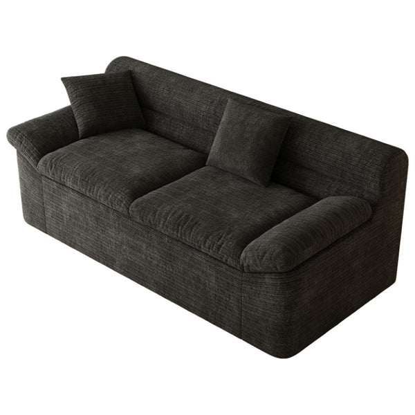 English Elm 71 Inch Chenille Modular Sectional Sofa Deep Lounge Seating for Apartment Living Room Antique Black W5571P529304