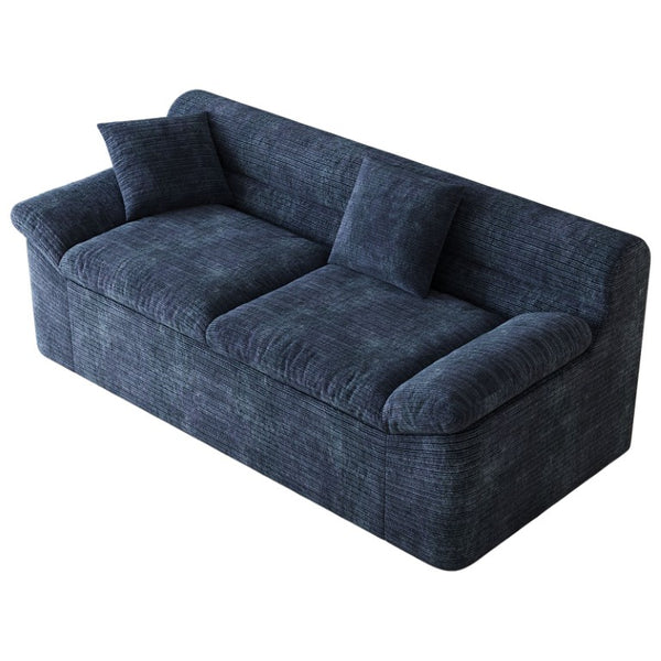 English Elm 71 Inch Chenille Modular Sectional Sofa Deep Lounge Seating for Apartment Living Room Aged Blue W5571P529305