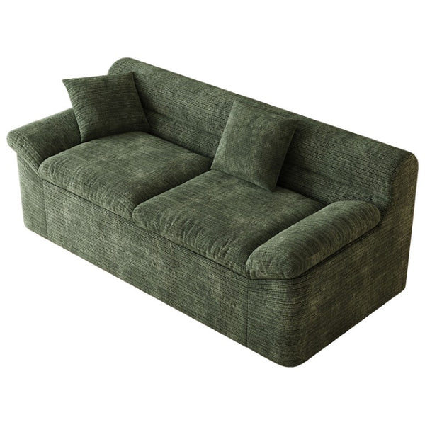 English Elm 71 Inch Chenille Modular Sectional Sofa Deep Lounge Seating for Apartment Living Room Antique Green W5571P529306