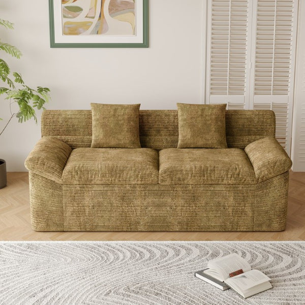English Elm 71 Inch Chenille Modular Sectional Sofa Deep Lounge Seating for Apartment Living Room Mustard Yellow W5571P529307