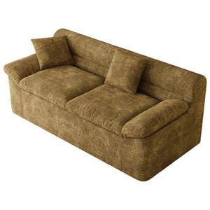 English Elm 71 Inch Chenille Modular Sectional Sofa Deep Lounge Seating for Apartment Living Room Mustard Yellow W5571P529307