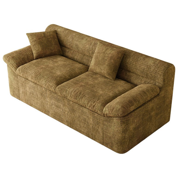 English Elm 71 Inch Chenille Modular Sectional Sofa Deep Lounge Seating for Apartment Living Room Mustard Yellow W5571P529307