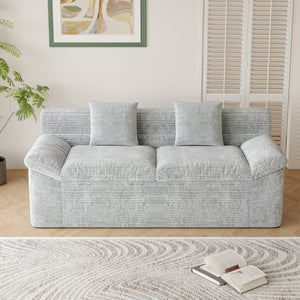 English Elm 71 Inch Chenille Modular Sectional Sofa Deep Lounge Seating for Apartment Living Room Light Grey W5571P529308