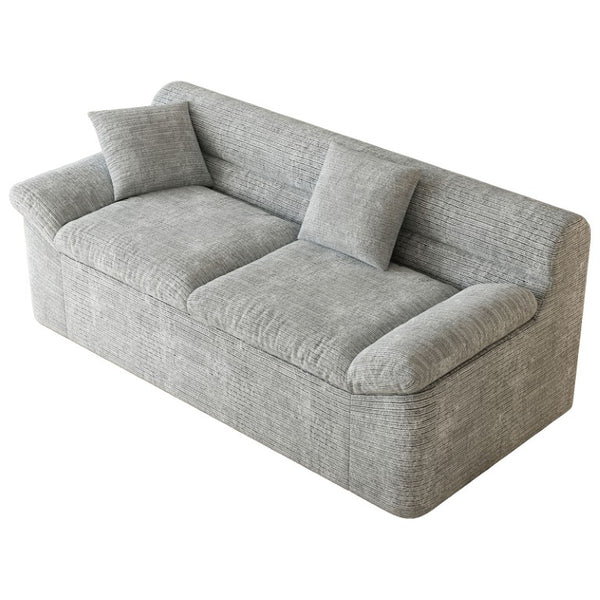 English Elm 71 Inch Chenille Modular Sectional Sofa Deep Lounge Seating for Apartment Living Room Light Grey W5571P529308