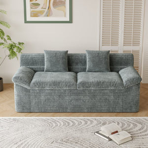 English Elm 71 Inch Chenille Modular Sectional Sofa Deep Lounge Seating for Apartment Living Room Dark Grey W5571P529309