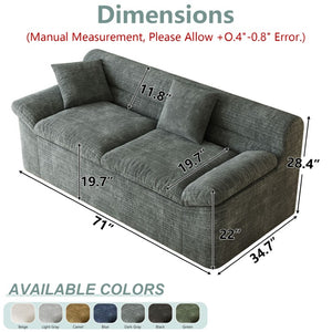English Elm 71 Inch Chenille Modular Sectional Sofa Deep Lounge Seating for Apartment Living Room Dark Grey W5571P529309
