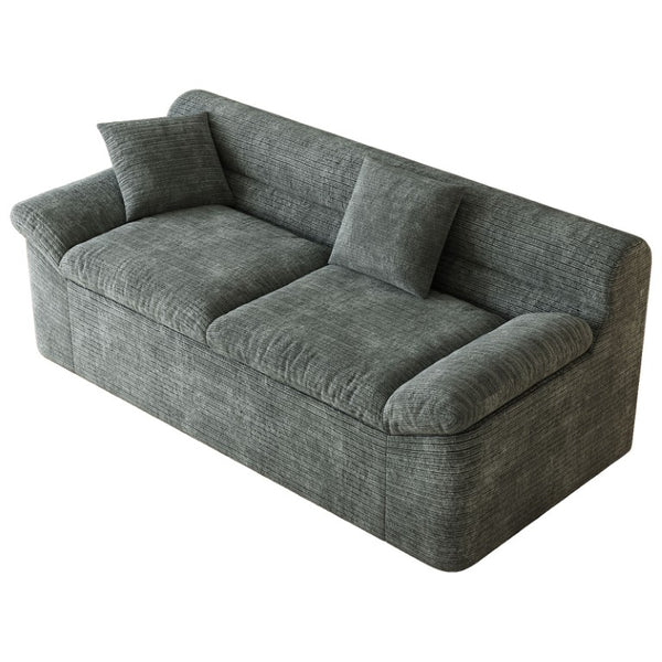English Elm 71 Inch Chenille Modular Sectional Sofa Deep Lounge Seating for Apartment Living Room Dark Grey W5571P529309