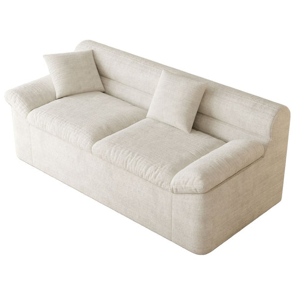 English Elm 71 Inch Chenille Modular Sectional Sofa Deep Lounge Seating for Apartment Living Room Cream White W5571P529310