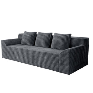 English Elm 71 Inch Corduroy Loveseat Sofa Button Tufted Deep Seat for Studio Apartment Living Dark Grey W5571P539459