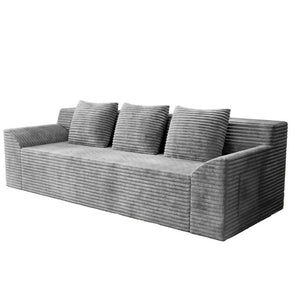 English Elm 71 Inch Corduroy Loveseat Sofa Button Tufted Deep Seat for Studio Apartment Living Light Grey W5571P539460