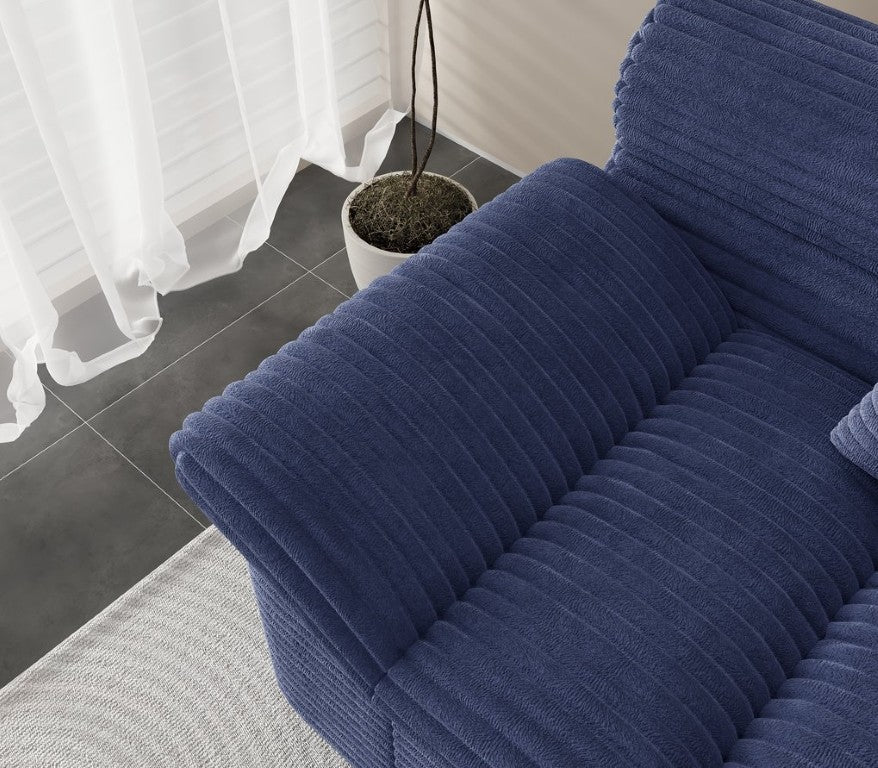 English Elm Single-Seat Corduroy Floor Sofa Deep Lounge Chair for Bedroom or Living Room W5571P541403